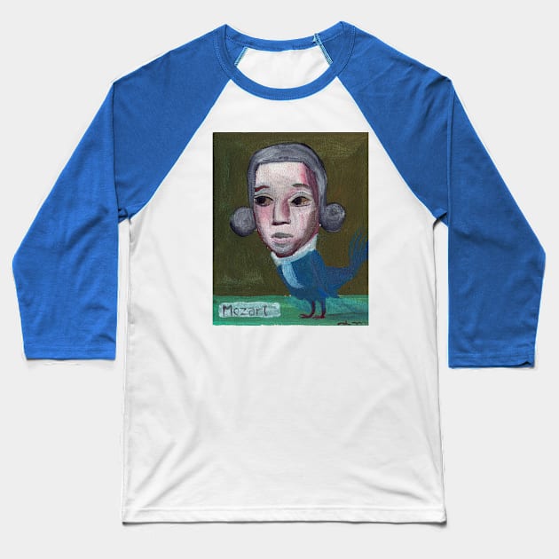 Mozart bird Baseball T-Shirt by diegomanuel